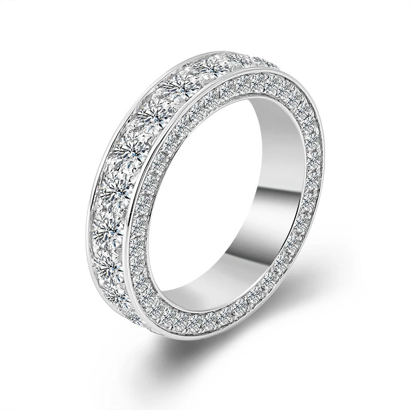 Precio 925 Rings de diamantes de plata esterlina Precio al por mayor Plata esterlina para hombres Anillos de lujo VVS Moissanite Anillo 1