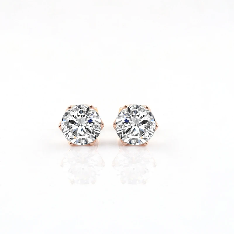 3 mm à 8 mm Beau Stud Jewelry Oreing Factory Fashion Moisanite Fashion Round Design For Women Gift Zircon Party Sterling 1