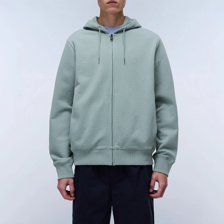 Boxy Zip Up Y2k Men Hoodie Distressed Organic Cotton Full Zip Hoodie Custom Heavyweight Zip Hoodie Manufacture 1