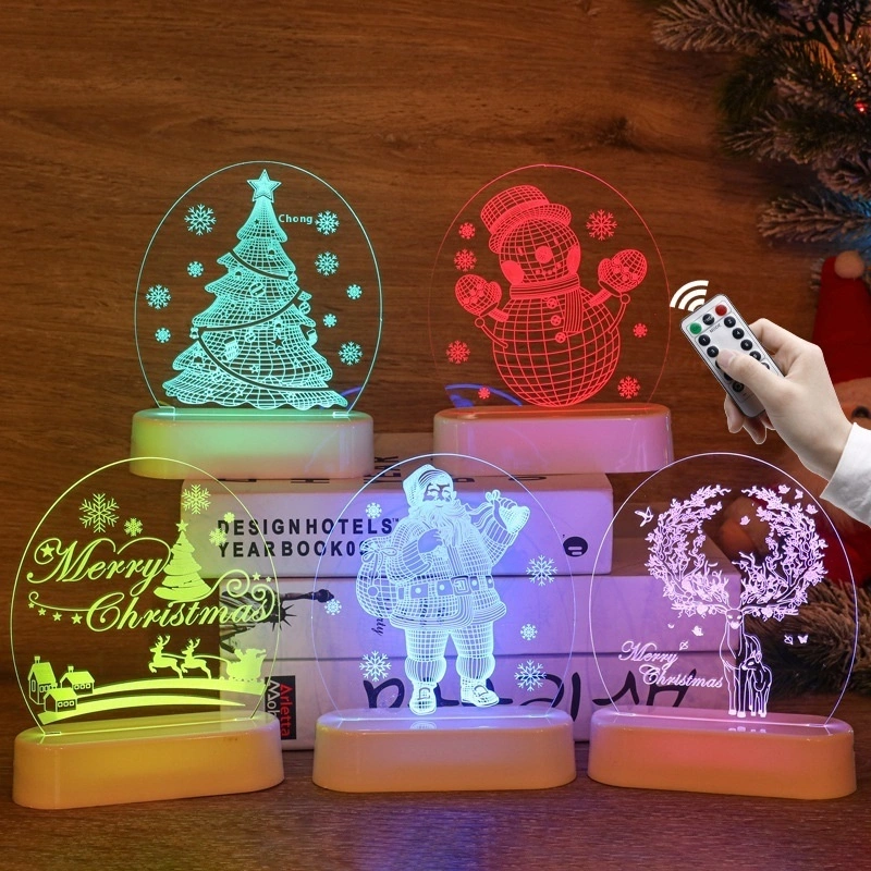 3D Letter Color Light Acrylic Base Night Light GL-SR2 with Remote Control For Merry Christmas 1