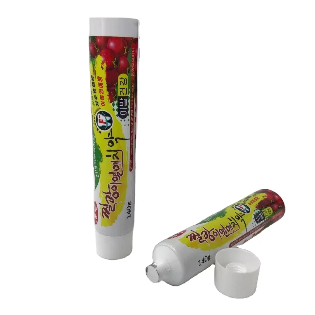 Food-grade 140g Laminate Empty Aluminum Plastic Tubes Toothpaste Squeezer Tube With Screw Cap 1