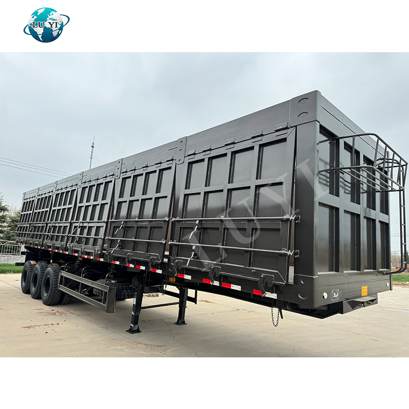 100 طن 3AXLE مقطورة جانبية شديدة التحمل 6