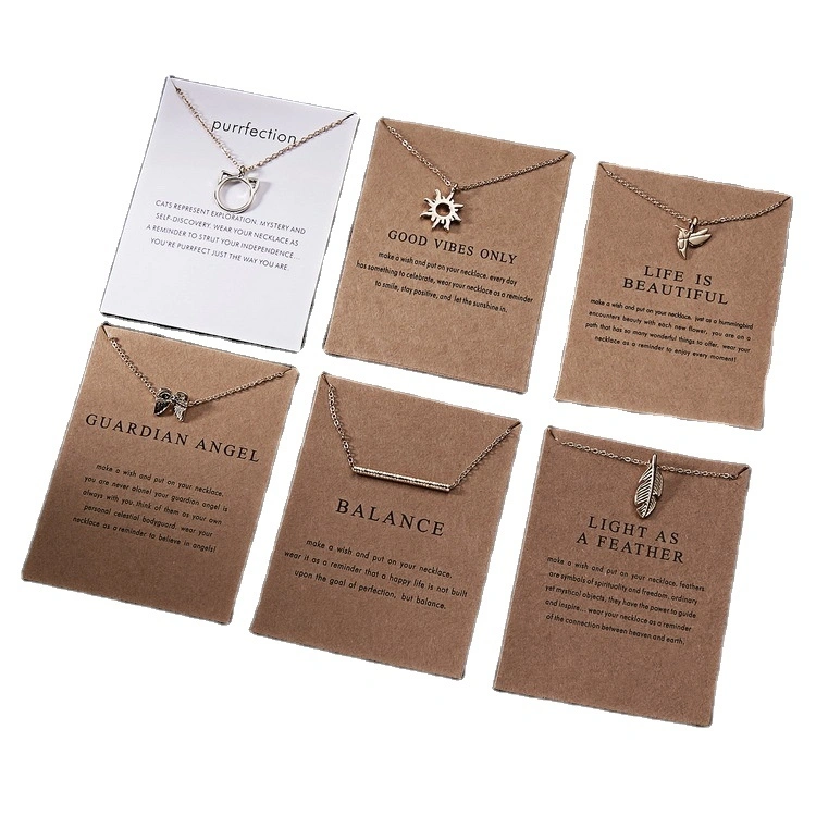 Minimalist Animal Necklace Elephant Leaf Pearl Good Karma Balance Necklace Message Card Necklaces For Women 1
