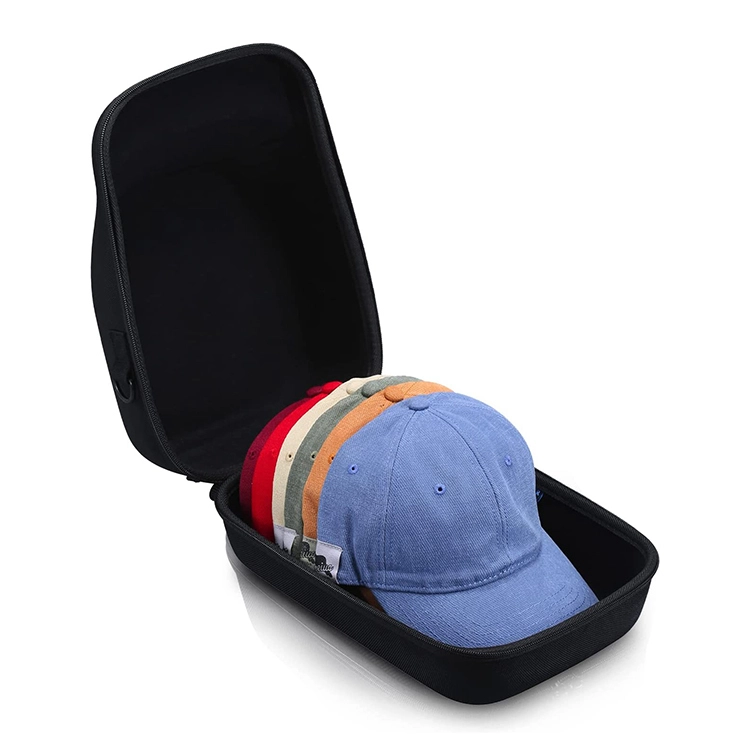 Estuche rígido de EVA impermeable personalizado para guardar varias gorras, estuche de viaje de cuero para gorras de béisbol 1