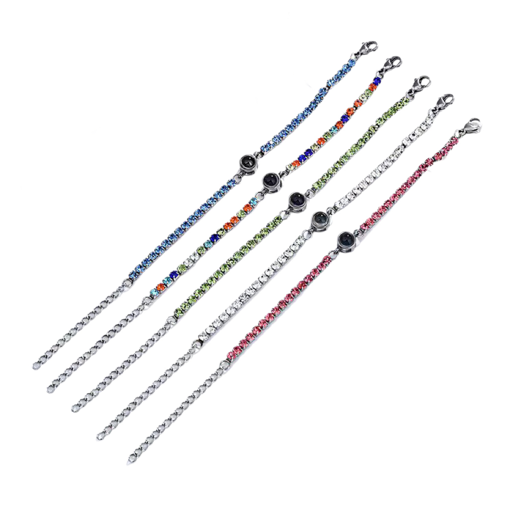 Handmade Titanium Steel Ball Projection Bracelet In 100 Languages I Love You Photo Customized Bracelet For Men And Women1 1