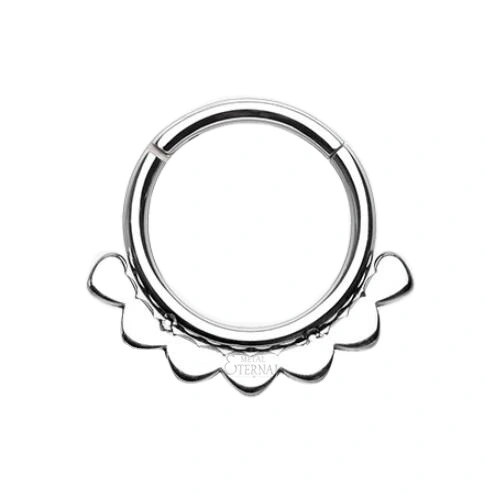 Eternal Metal 16g 3/8 Astm F136 Titanium Heart Ear Piercing Hinged Segment Ring Jewelry 1
