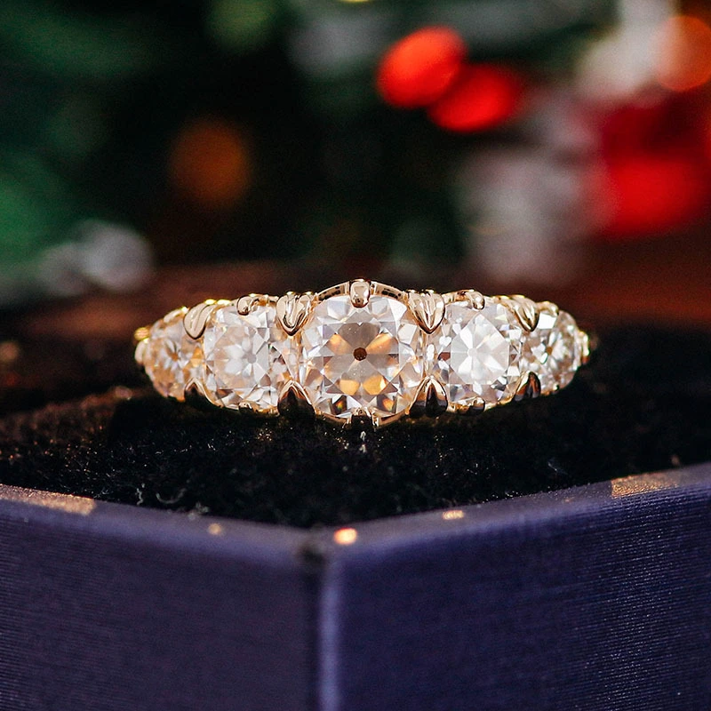Bague de mariage Moisanite Coussanite en vente en gros 18ct Anneau d'or massif pur Gra Moisanite D Anneau de couleur 1