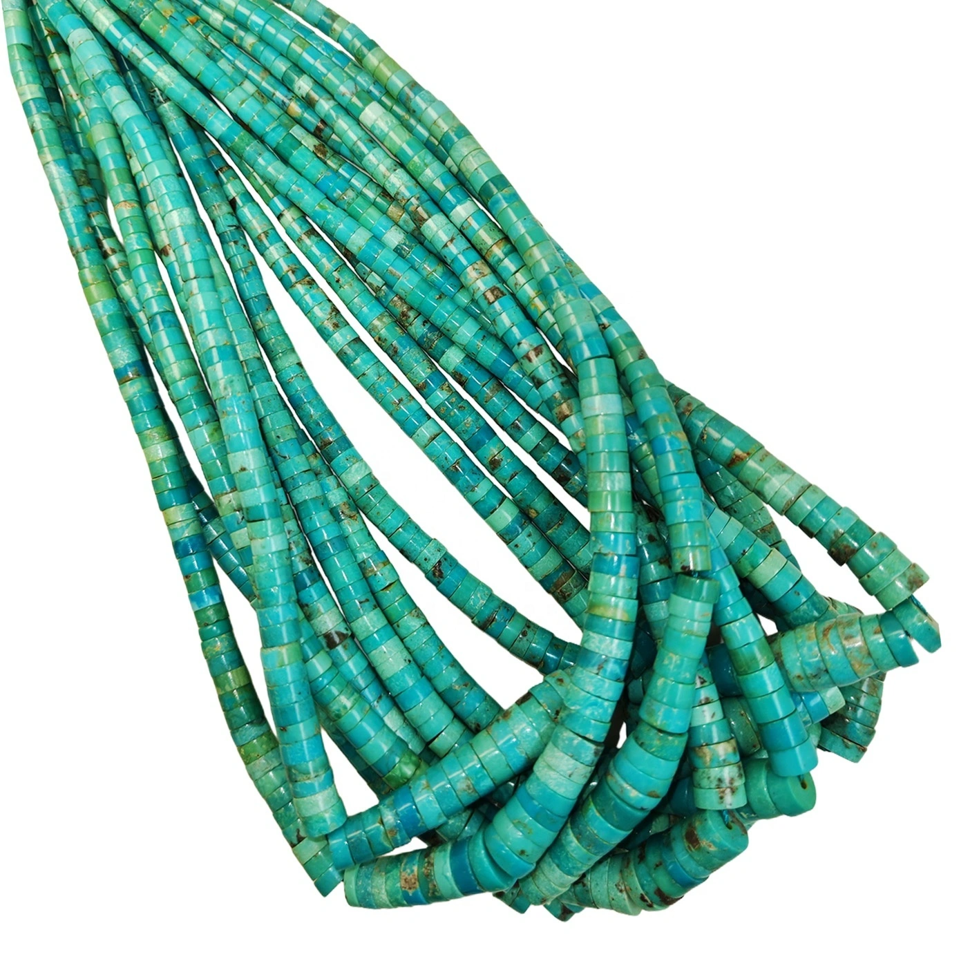 Natural Turquoise Blue And Green Turquoise Polished Heishi Classical 4mm-10mm Gemstone Beads 1