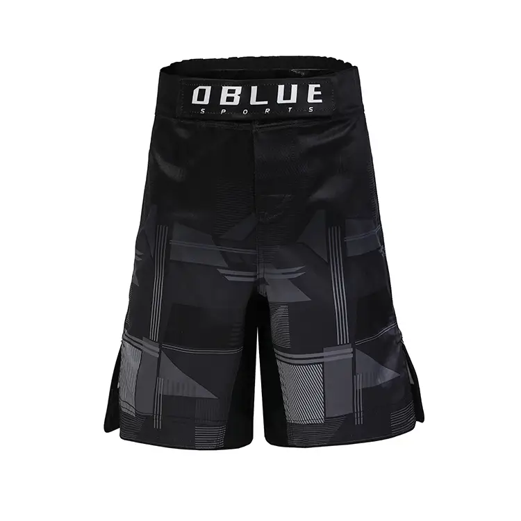 2025 High Quality Custom Logo Sublimation Stretch Mma Training Shorts Fight Shorts Sportswear Grappling Bjj Shorts With Slits 1