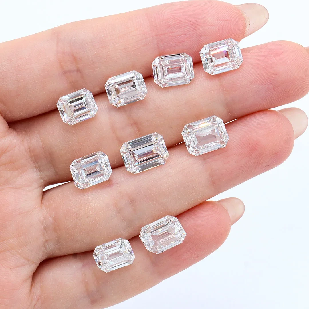 Igi Certified Diamond Lab Grown D VS1 Clarity 2-4carat Fancy Emerald Cut Cvd Lab Grown Loose Diamond Discount Sale 1