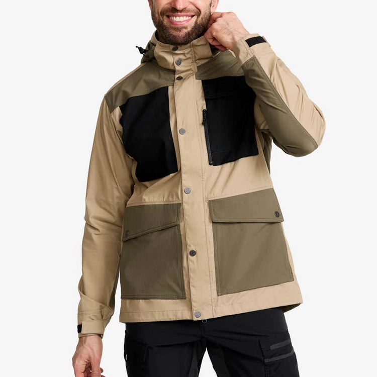 Custom Mens Outdoor Windproof Polyester Plain Gray Jackets Autumn University Sports Wear Zipper Hoodie Waterproof Jacke 1