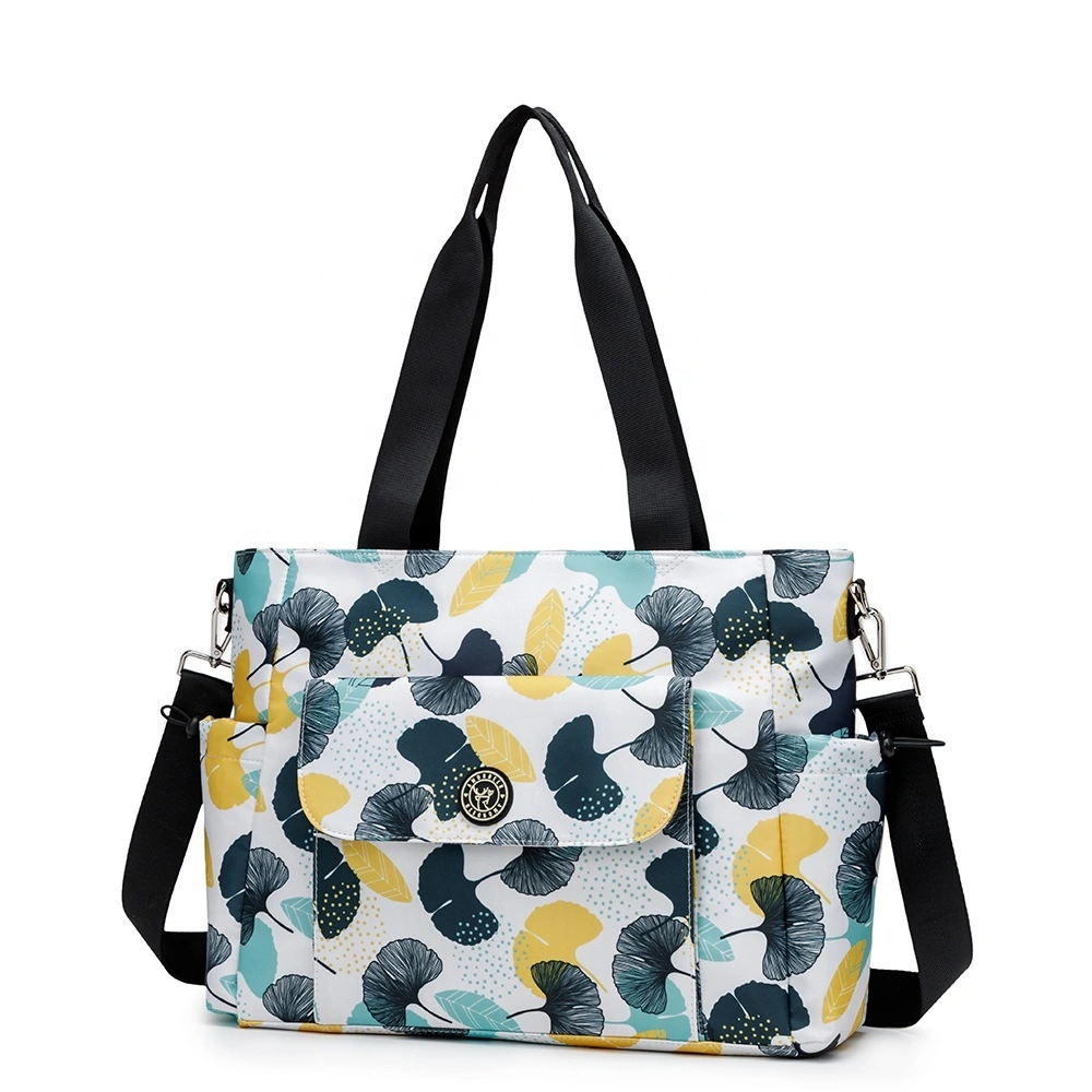 Fashion Custom Full Print Women's Tote Bags Large Cotton Canvas Tote Bag With Multi Pockets For Men Women 1