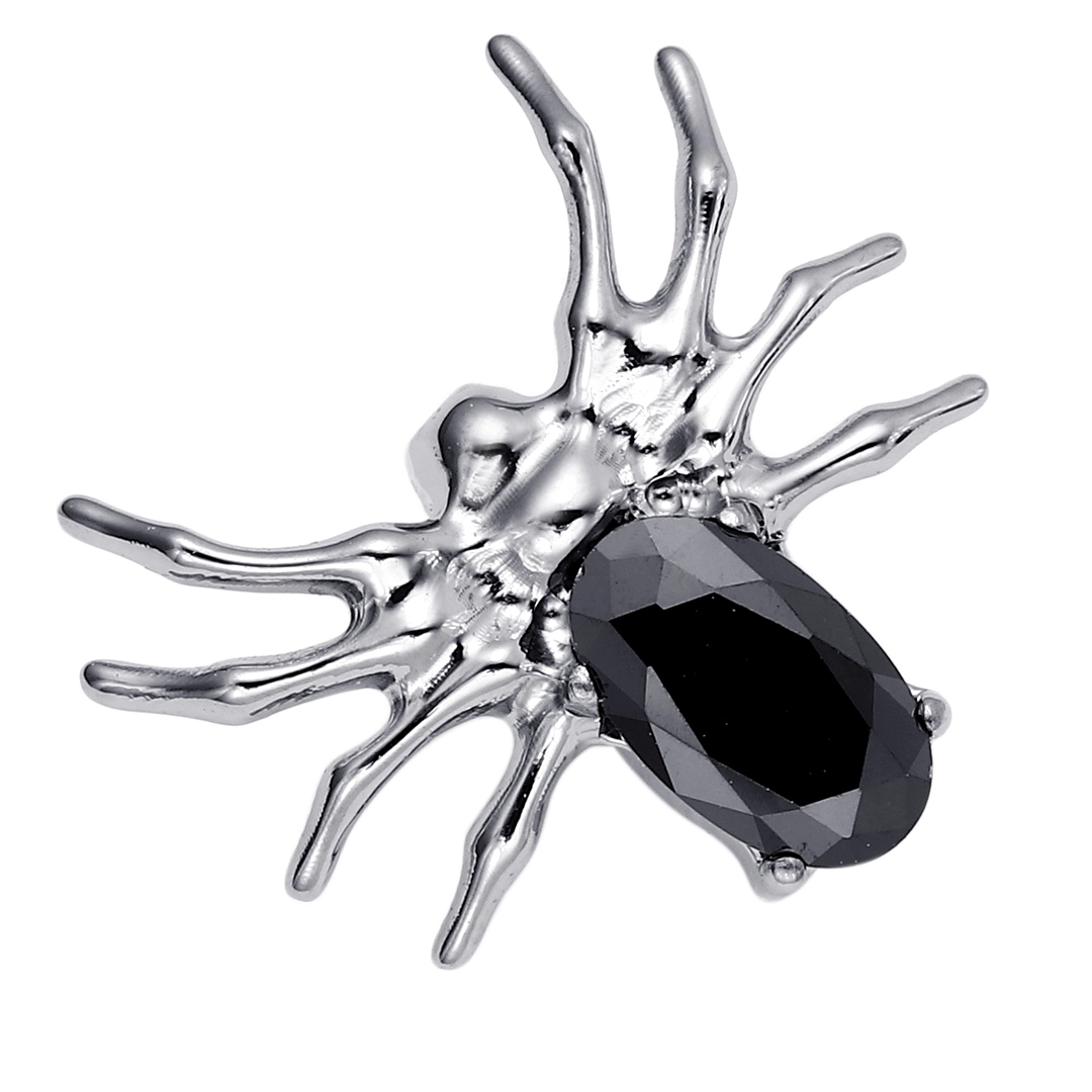 Eternal Metal Astm F136 Titanium Helloween Spider Shape With Zircon Internally Threaded Flat Labret 1