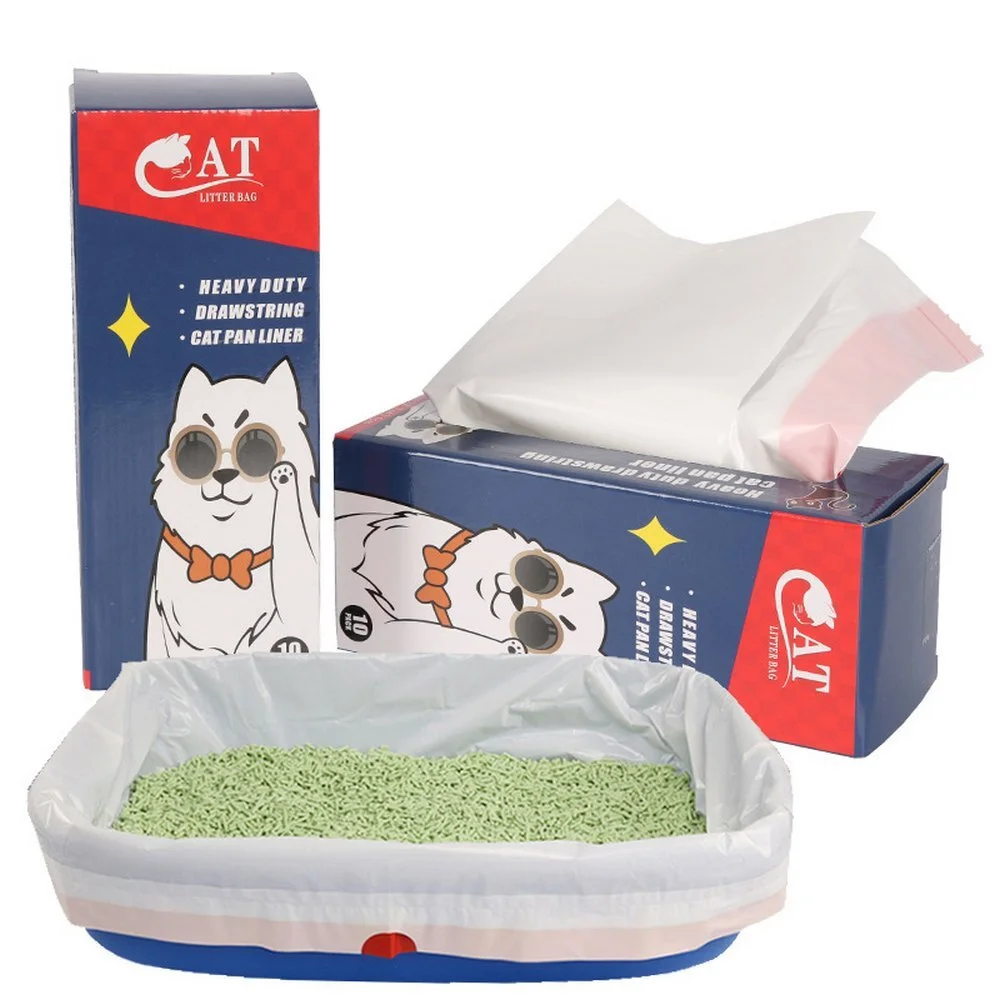 Wholesale 10 S and L size Cat Litter Box Liners Cat Litter Waste Receptacles Bags  Resistant Drawstring Close Bag for cat-xinchen 1