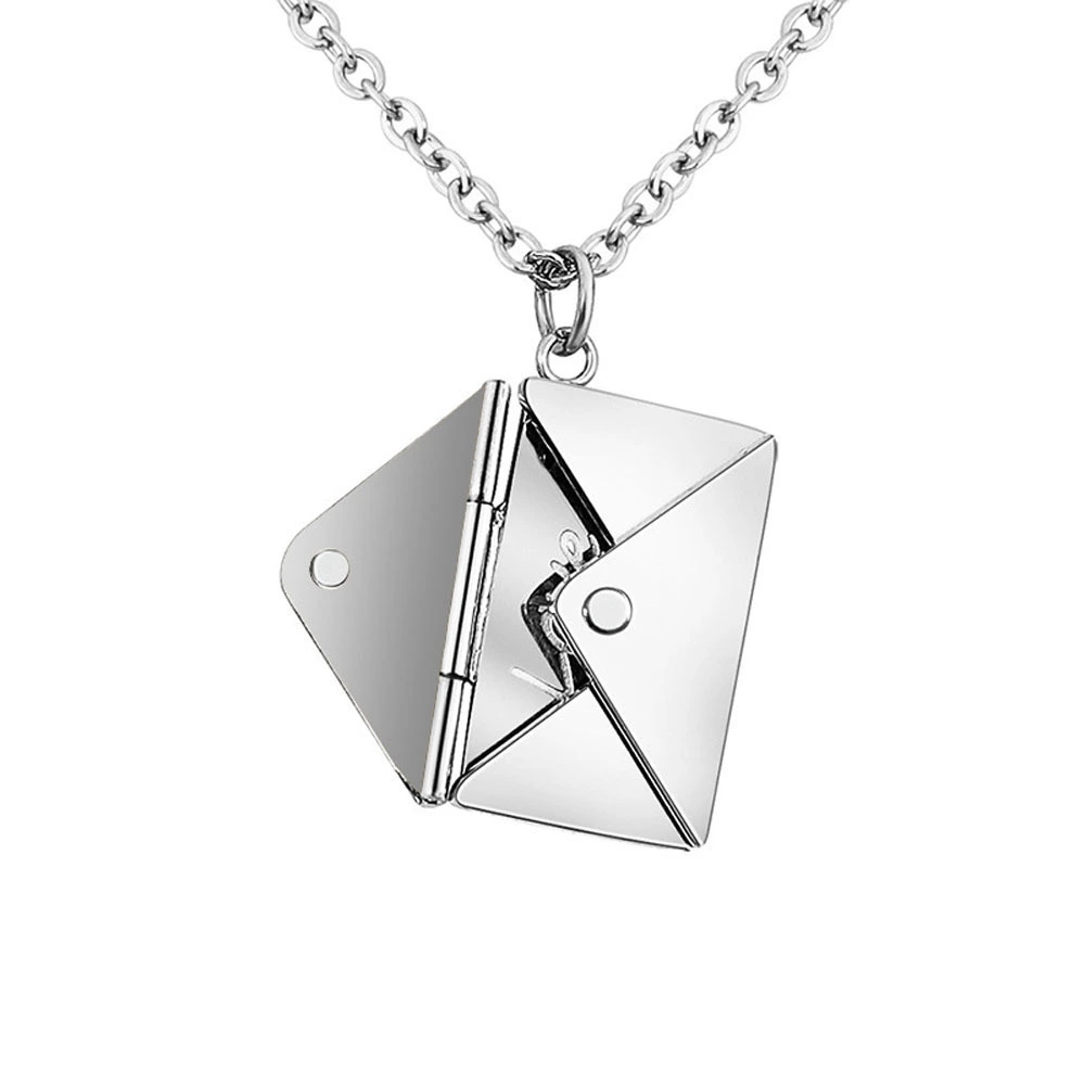 Manufacturer Wholesale Fashionable Titanium Steel Envelope Pendants Necklace Men And Women General Exquisite Necklace 1