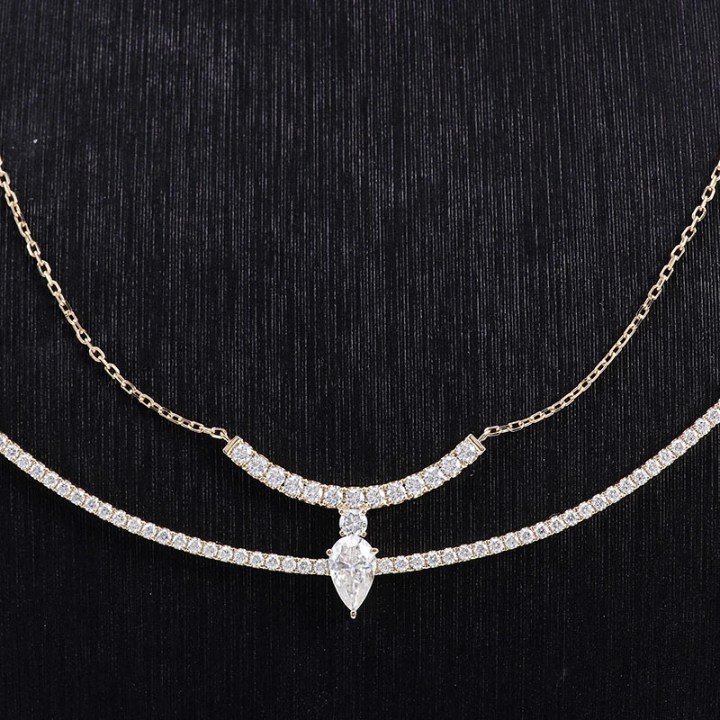 Provence Custom Fine Collier Pendant 18k Joan jaune en or Gift Moissanite Pendant Pendre Bijoux Double Chain Collier 1