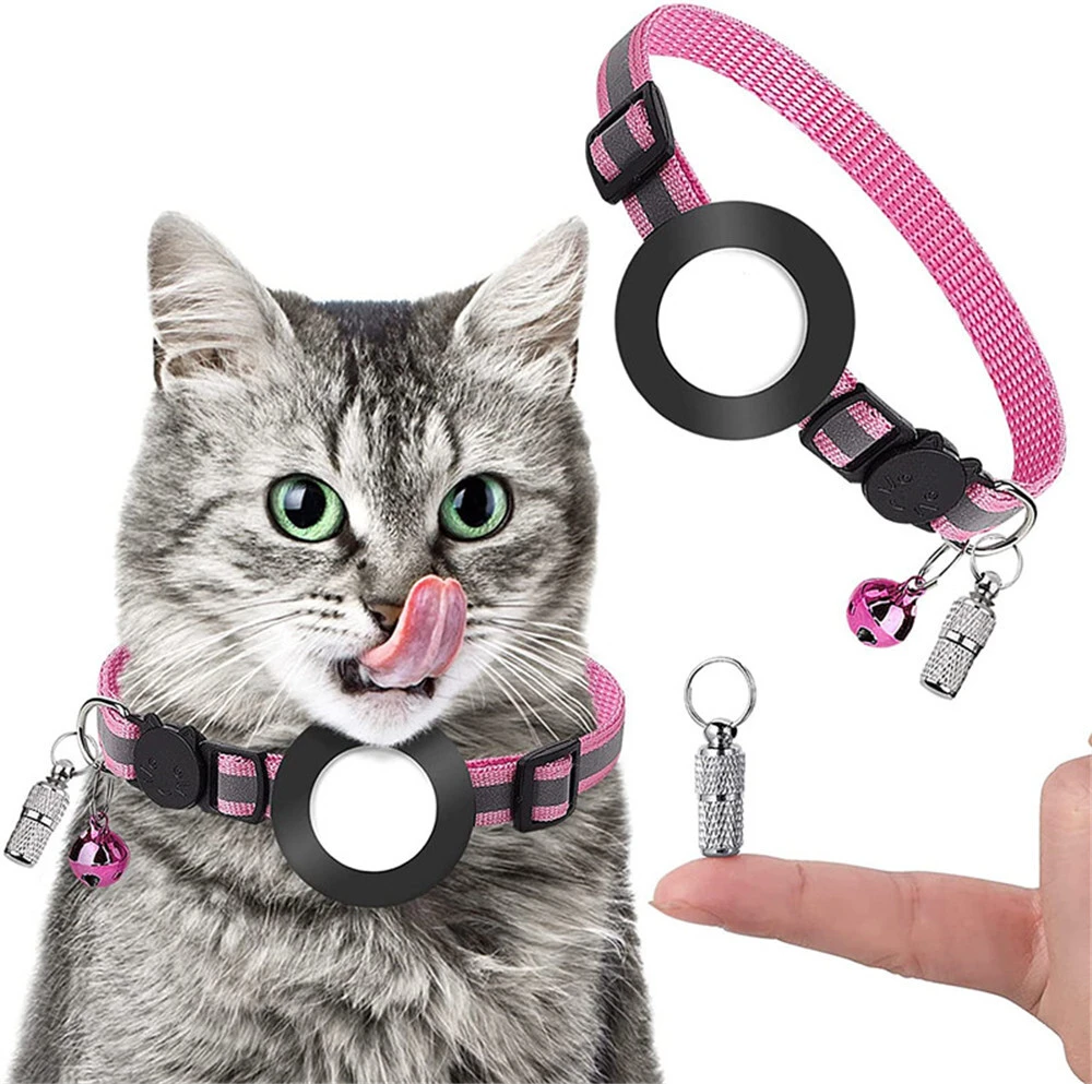 Collier de chat avec étiquette de sublimation réfléchissante réglable en gros avec cloche et étui de suivi pour animaux de compagnie -xinchen 1
