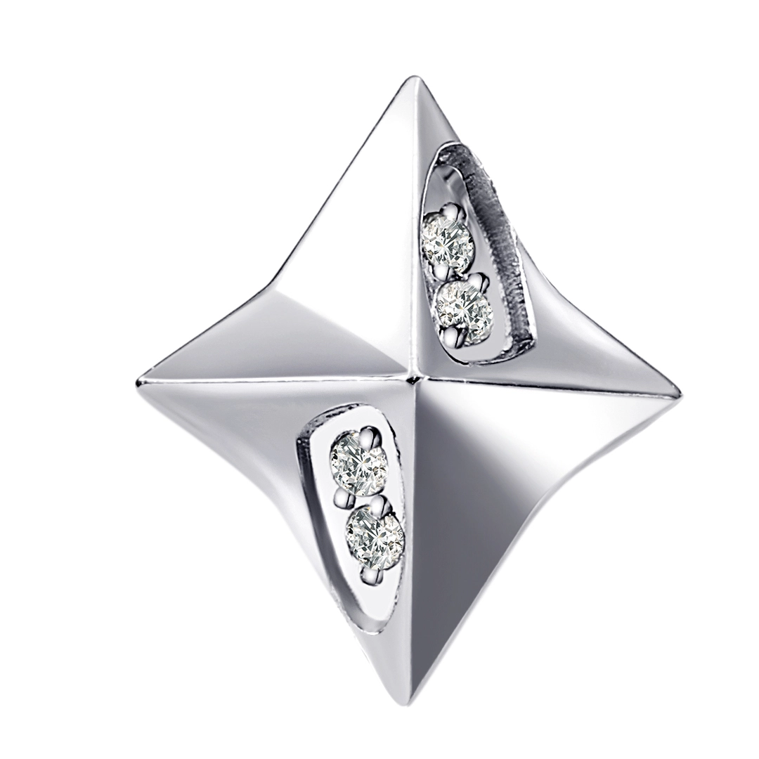 Eternal Metal Astm F136 Titanium Star Shaped Internally Threaded Top With Zircon Flat Lobe Labret Piercing Jewelry1 1