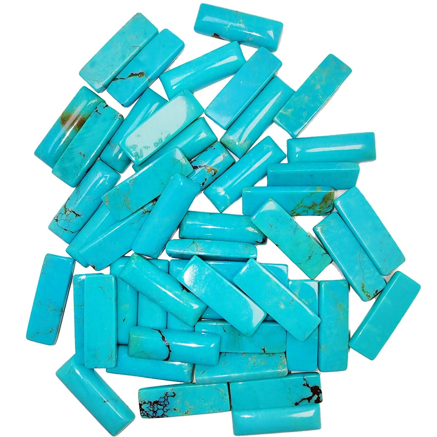 Natural Turquoise Rectangle Cab Size 7*21mm For Jewelry Making Fashion Design 1