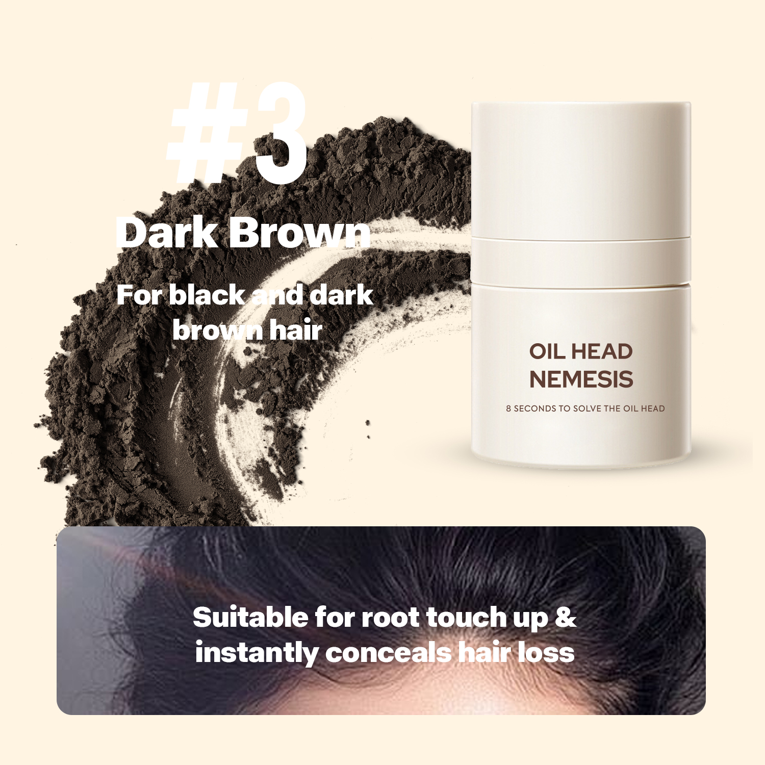 Label Pribadi 2-in-1 Bubuk Tekstur Rambut Untuk Kontrol Minyak, Volume & Cover Up Root 4