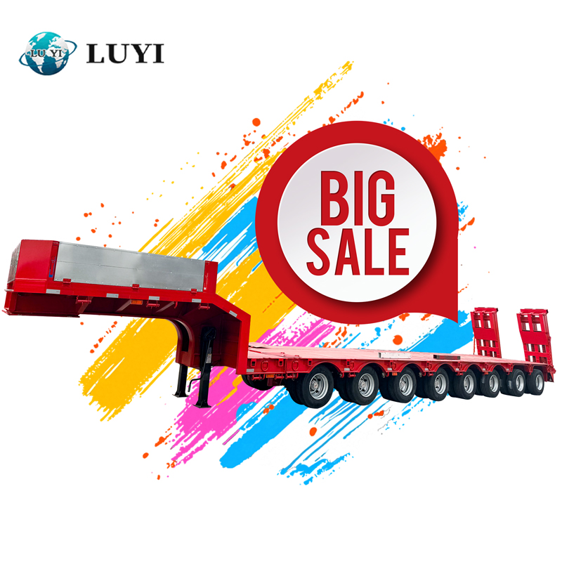 Remolque extensible de 8-Axle 100T Lowbed con la suspensión del aire 1