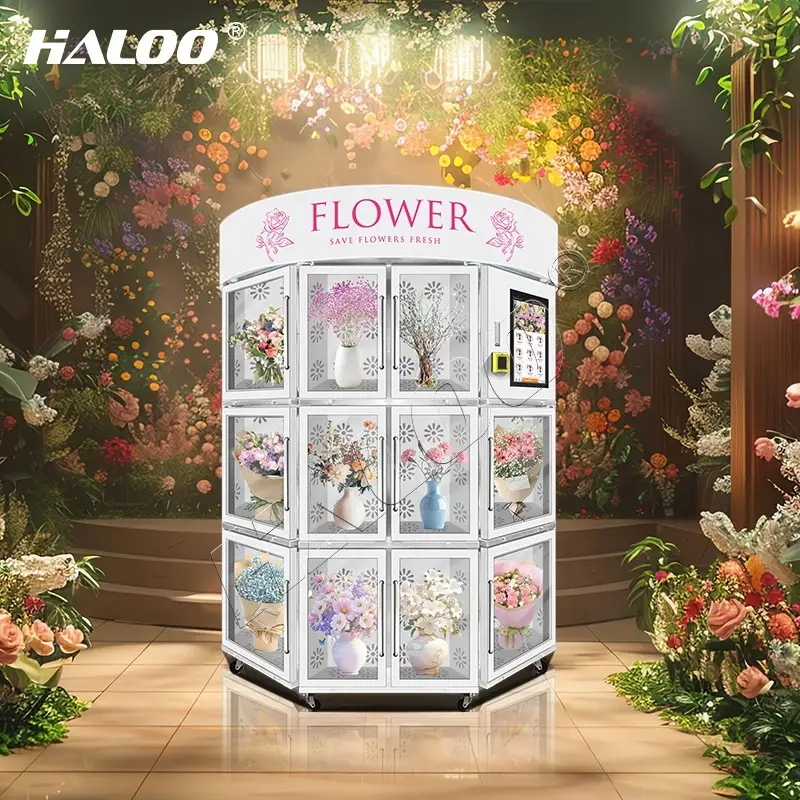 Vfresh Customizable 12 Capacity Flower Vending Machine 220v With Stainless Casing 1