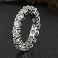 Wuzhou Factory 14k White Gold Vvs1 2 carats Moisasnite Eternity Band pour bague de mariage 1