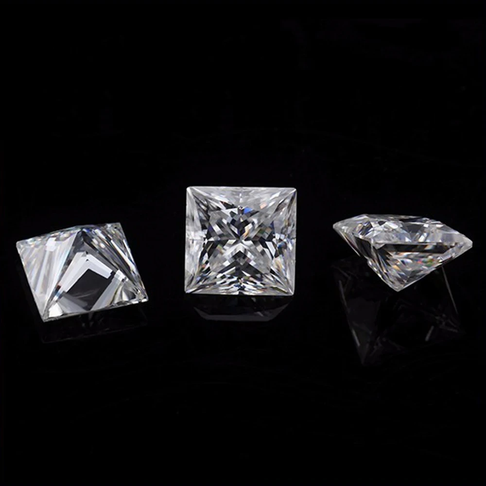 1,5 carat princesse coupé de Def White Synthétique Moisanite Gemone 1