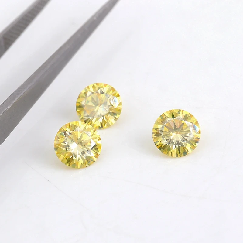 Provence Gems Round Brilliant Coule Yellow Couleur VVS CLARITÉ PRIX MISSANITE LOBE PAR CARAT 1