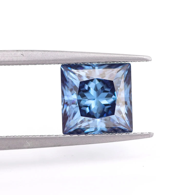 Provence Moissanite Stone High Quality Blue Princess Cut Moissanite Vvs Clarity For Making Moissanite Jewelry 1