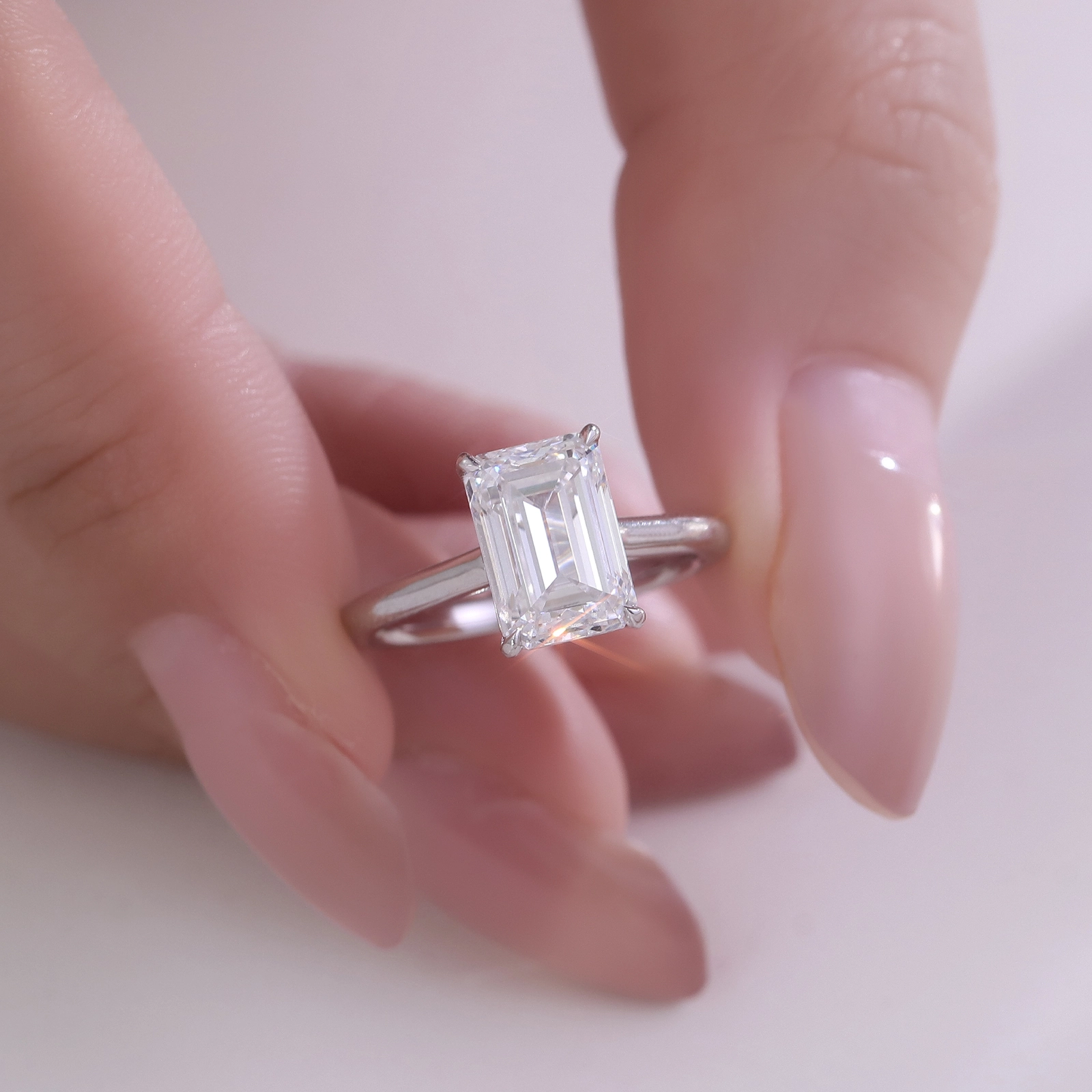 Provence Gem $1950 Pt950 Igi 3.0ct E Vs1 Emerald Cut Lab Diamond Cvd Solitaire Engagement Ring For Women 1