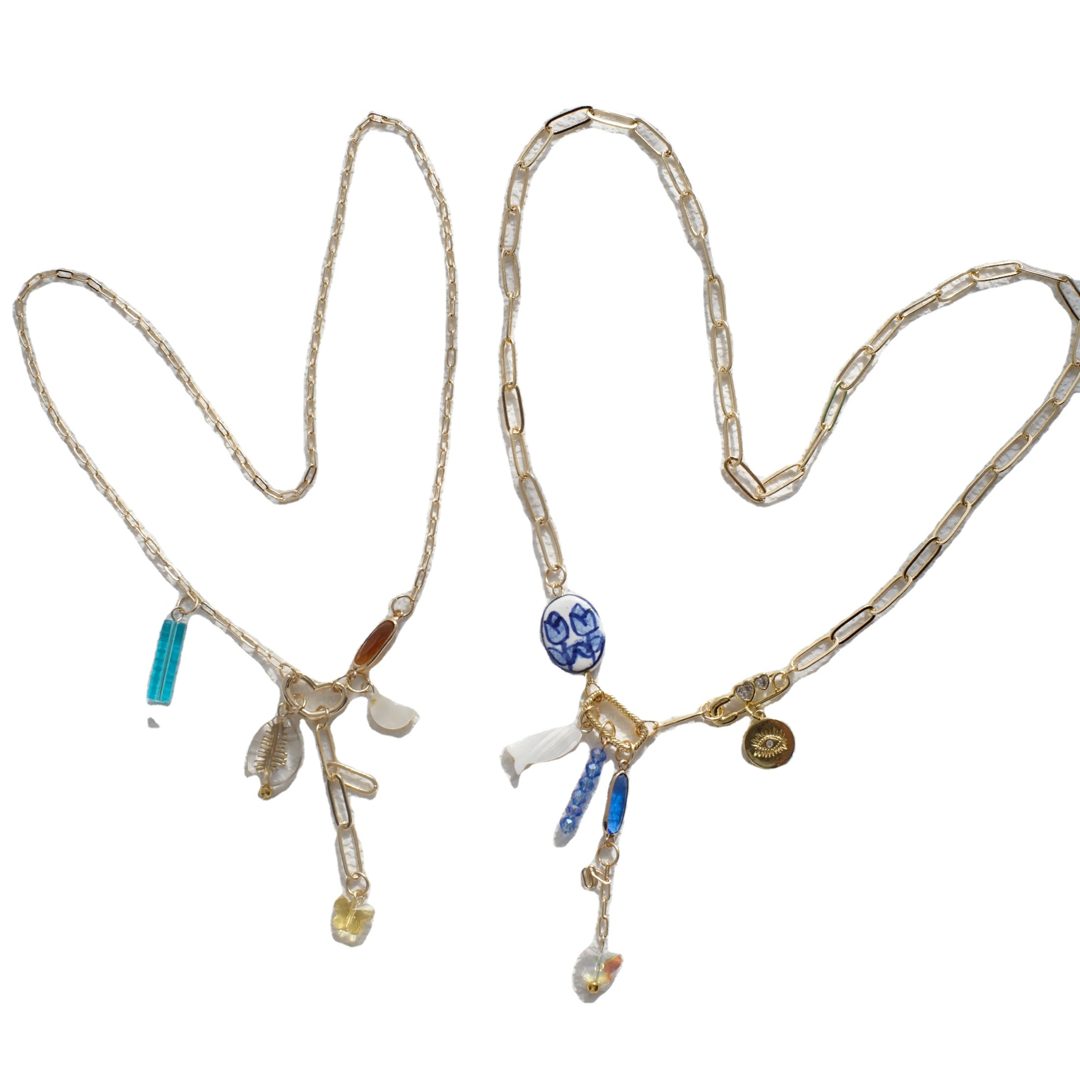 New Creative Magnetic Crystal Gold-plated Handmade Chain Stainless Steel Necklace Fashion Design Necklace 1