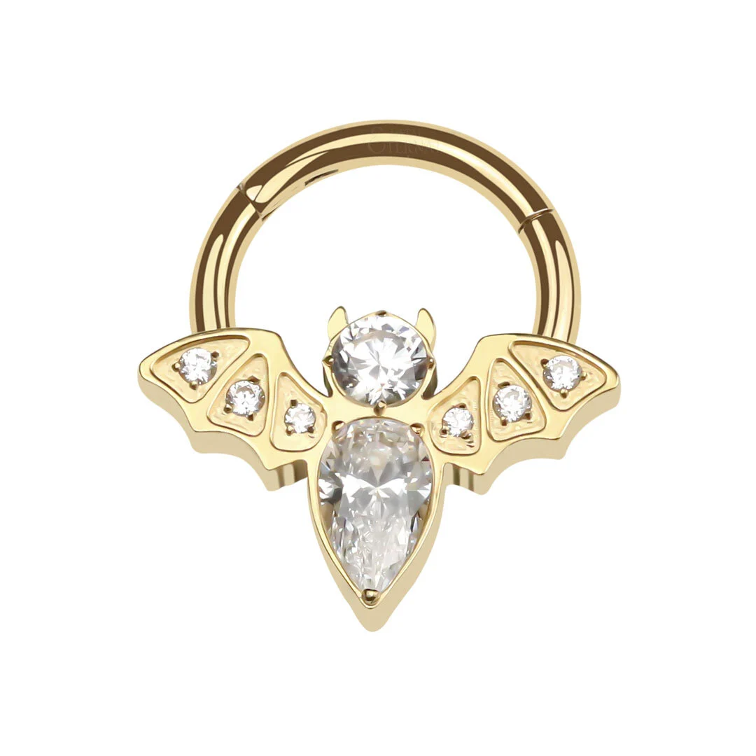 Bague segmentée articulée en titane en forme de chauve-souris, en métal éternel, ASTM F136, vente en gros, bijoux de piercing 1