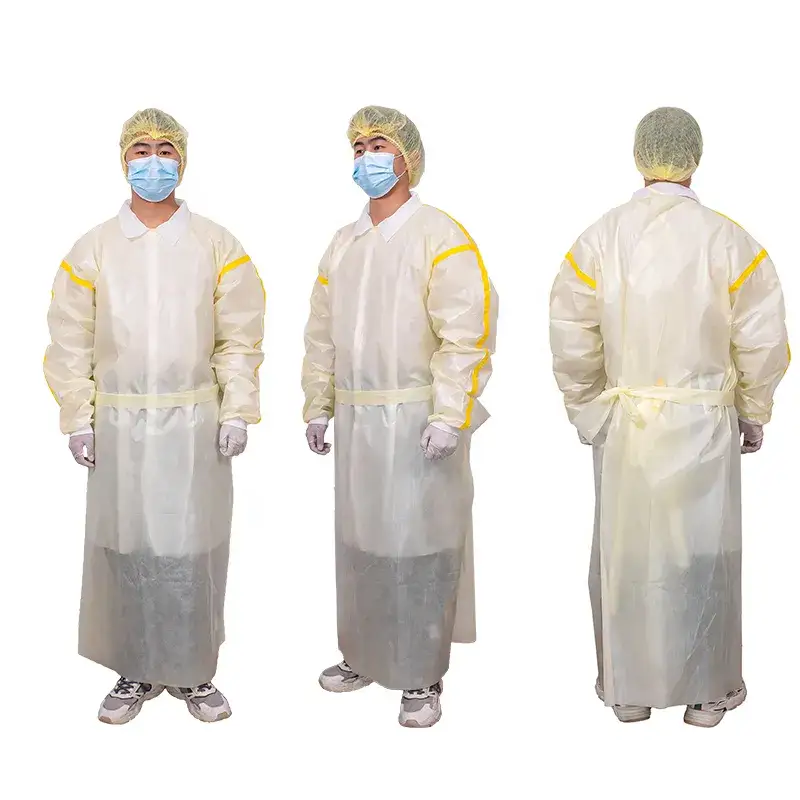 Waterproof Yellow Sms Surgical Gowns Ce Iso Approved Disposable Sterile Isolation Gowns Medical Protective Clothing 1