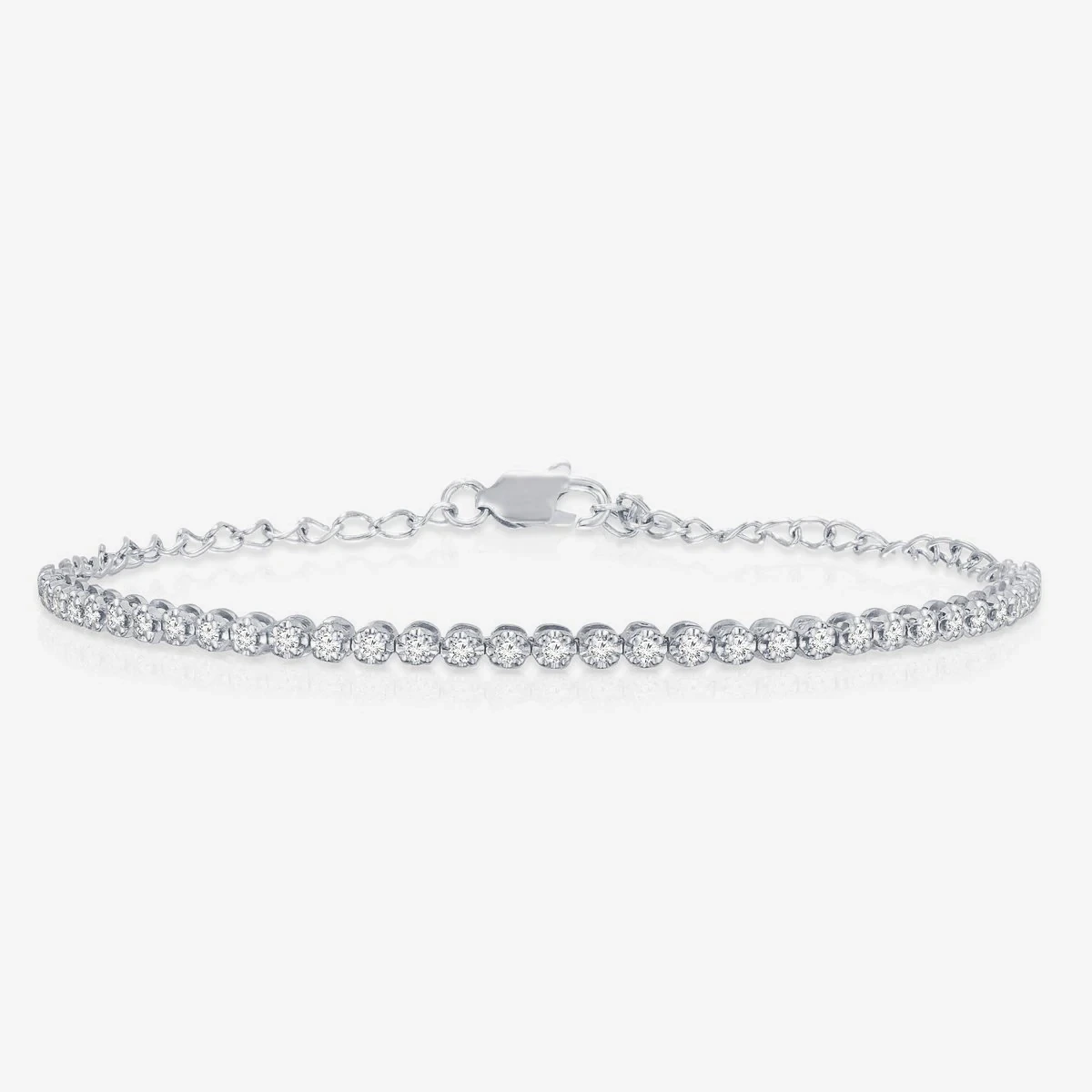 34pcs Round Lab Diamond 0.015carat Each Def Women 10k White Tennis Bracelet 3.25inches Eternity Tennis Bracelet 1
