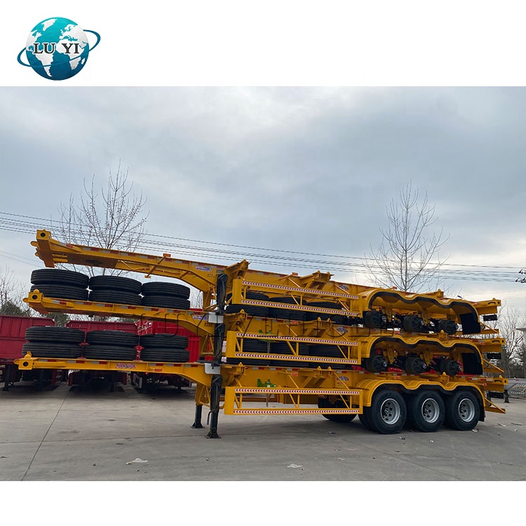 3-Axle 40ftContainer Shipping Skeleton Semi Trailer Gooseneck Design 4