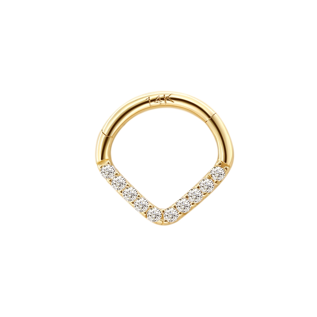Eternal Metal V Shape Clicker Ring Nose Ring Jewellery 14k Gold Piercing Jewelry 1