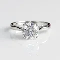 2CT Round Def Moisanite Moisanite 14K White Gold Engagement Wedding Dame Ring 1
