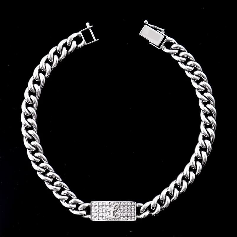 Hip Hop Fine Jewelry Bracelet Twist Chain S925 Sliver Bracelet Moissanite Melee Diamond Bracelet 1