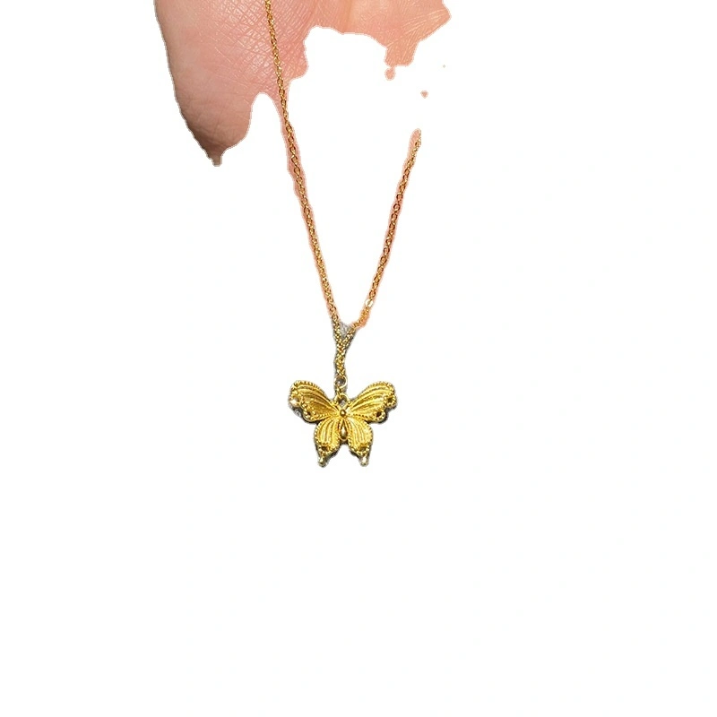 Hollow Butterfly Necklace For Women's Light Luxury Stainless Steel Fashion Jewelry Wholesale 1