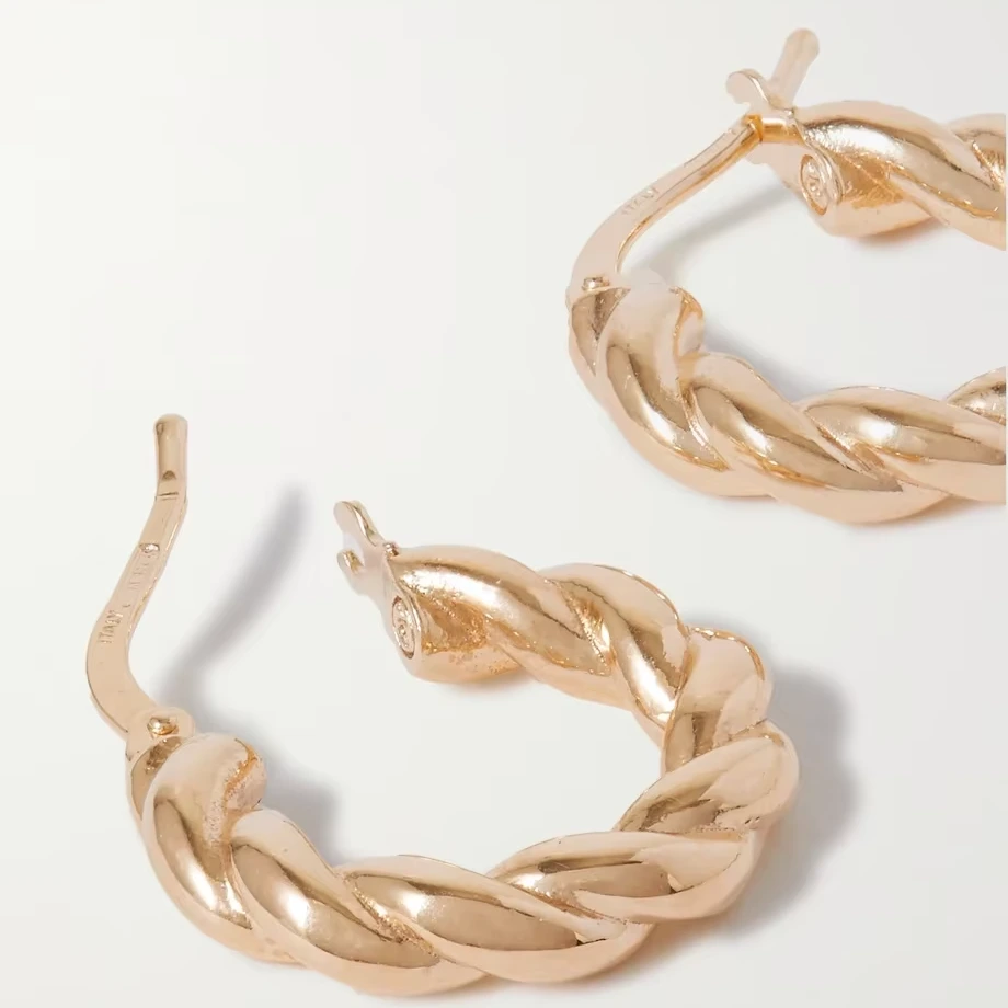 Boucles d&39;oreilles Aretes De Oro Bijoux 14 carats en or véritable Design d&39;oreille tendance en or massif Boucles d&39;oreilles personnalisées pour femmes 1