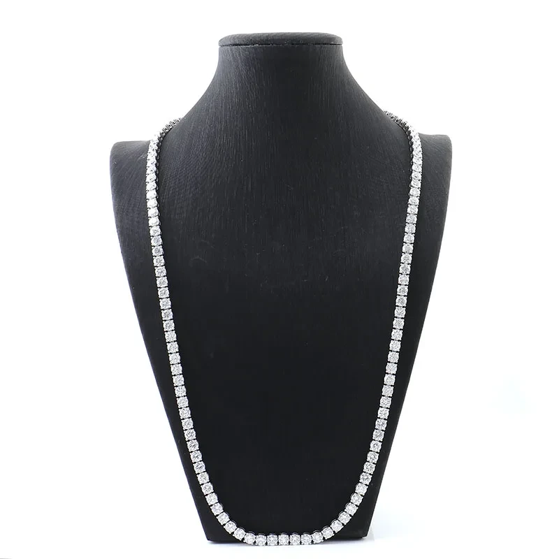 Luxury Fine Jewelry Hip Hop 4mm 10k Solid Gold Vvs Moissanite Diamond Classic Necklace Gold Filled Chain For Men Tennis Chain 1