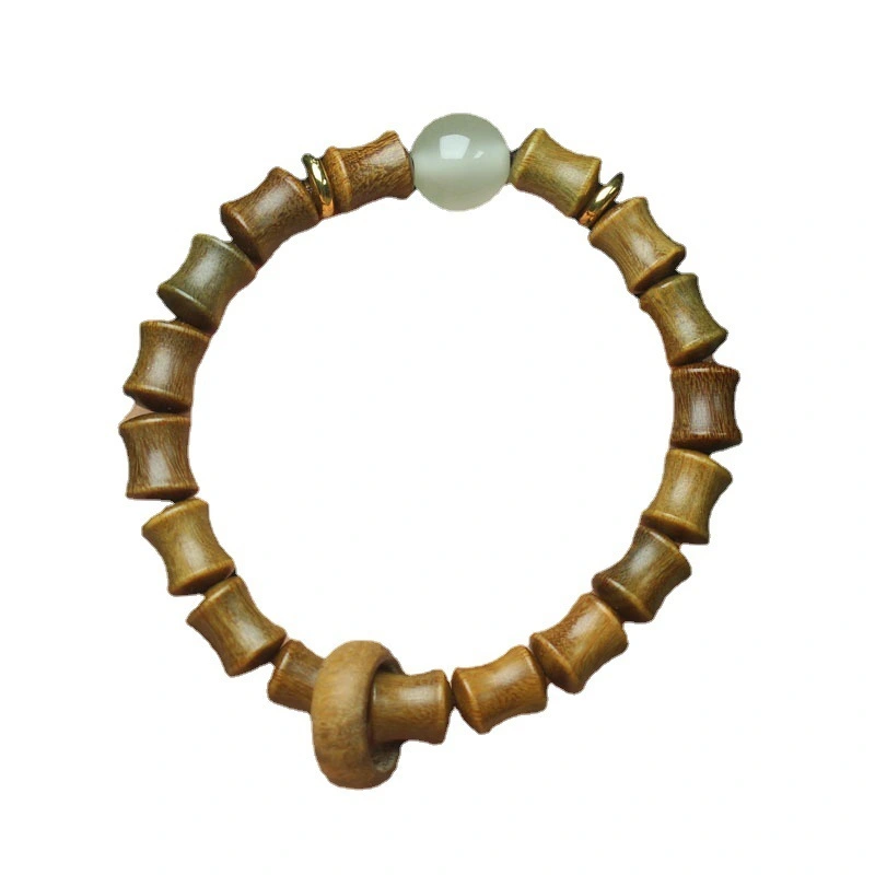 Wholesale Of Green Sandalwood Bamboo Joint Bracelets And Running Beads Culture Retro Men's And Women's Bracelets Buddha Beads 1