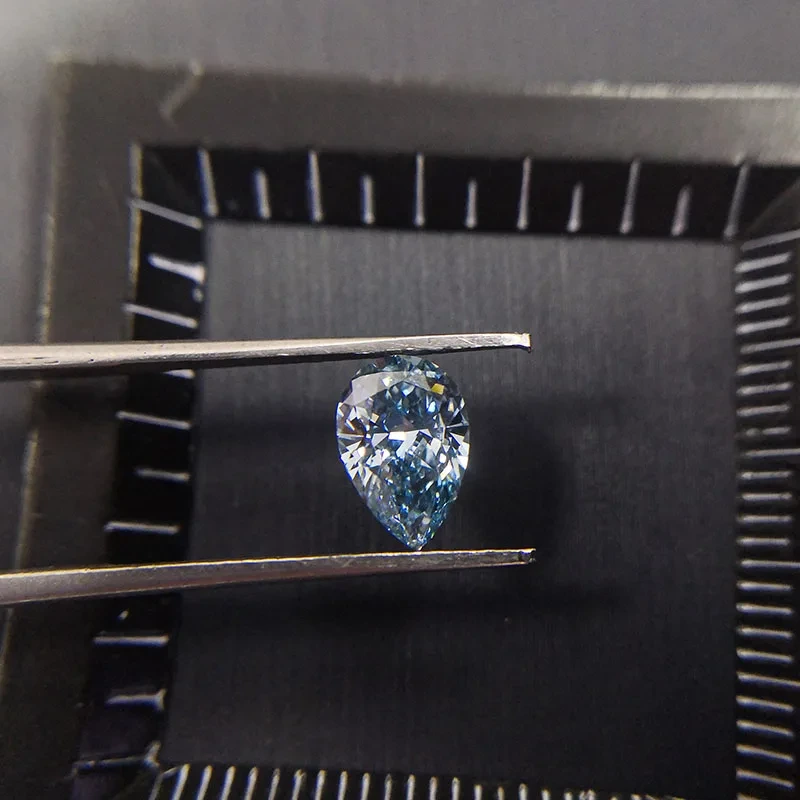 Loose Blue Cvd Lab Grwon Diamond Blue Color Pear Diamond Cut 1ct Hpht Diamond Loose 1