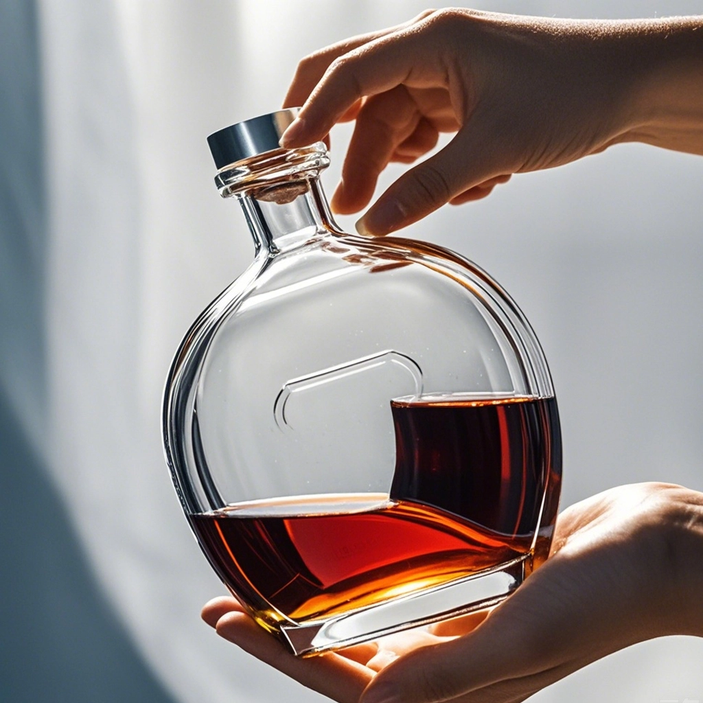 Hot Selling 500ml 700ml 750ml Clear Flat Round Empty Glass Bottles For Whiskey Vodka Brandy Red Wine 1