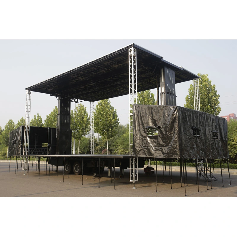 ST150 Mobile Hydraulic Stage Trailer - Outdoor Events LED Screen Light/Sound System 1