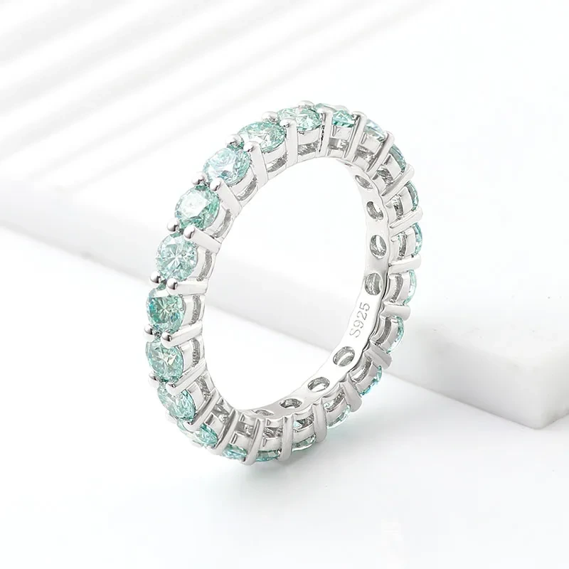 Provence Jewelry Round Green Moissanite 925 Sterl Silver Engag Ring Wedding Engagement Ring 1
