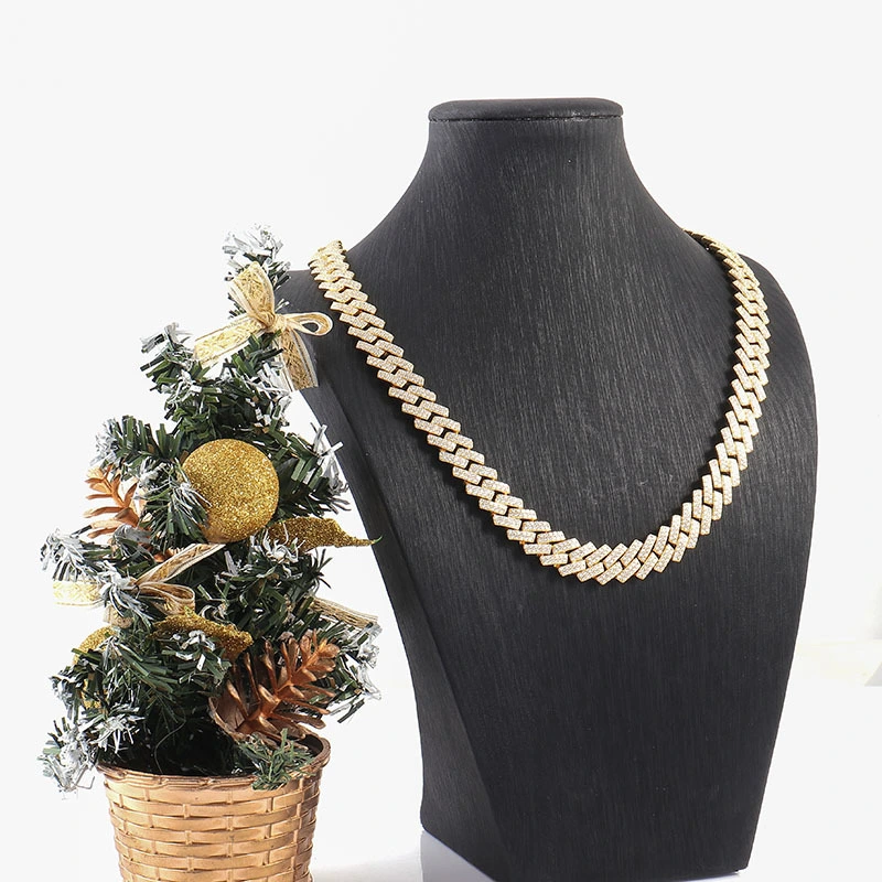 Vvs Colorless Moissanite Diamond Iced Out Miami Cuban Link Chain 10k Real Gold 16mm 18mm 20mm Width 1
