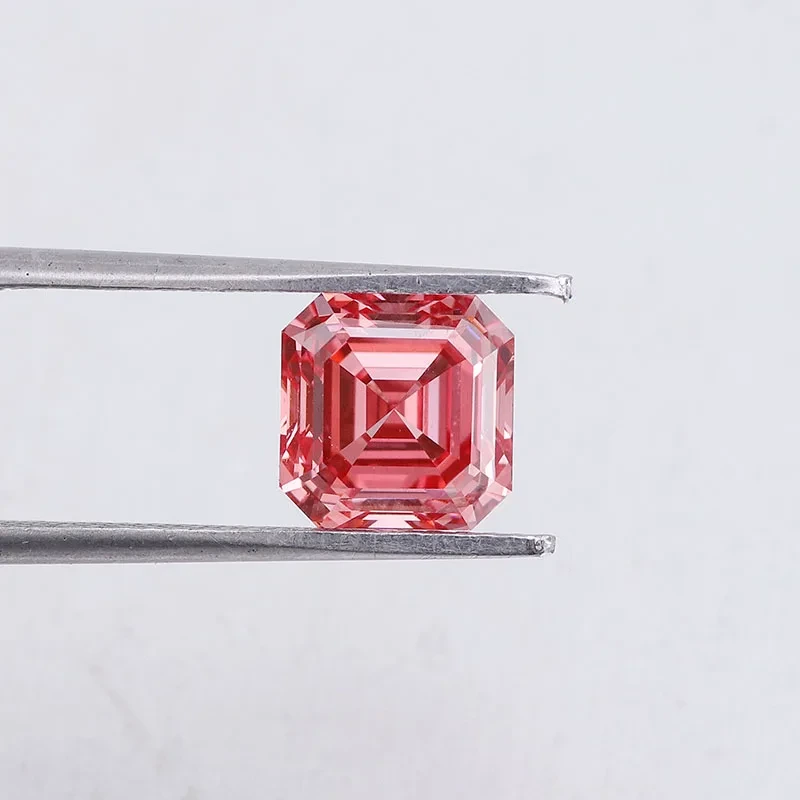 Provence Gem Certified 2.03ct Asscher Cut Fancy Deep Pink Color Lab Grown Diamond Cvd Lab Created Loose 1