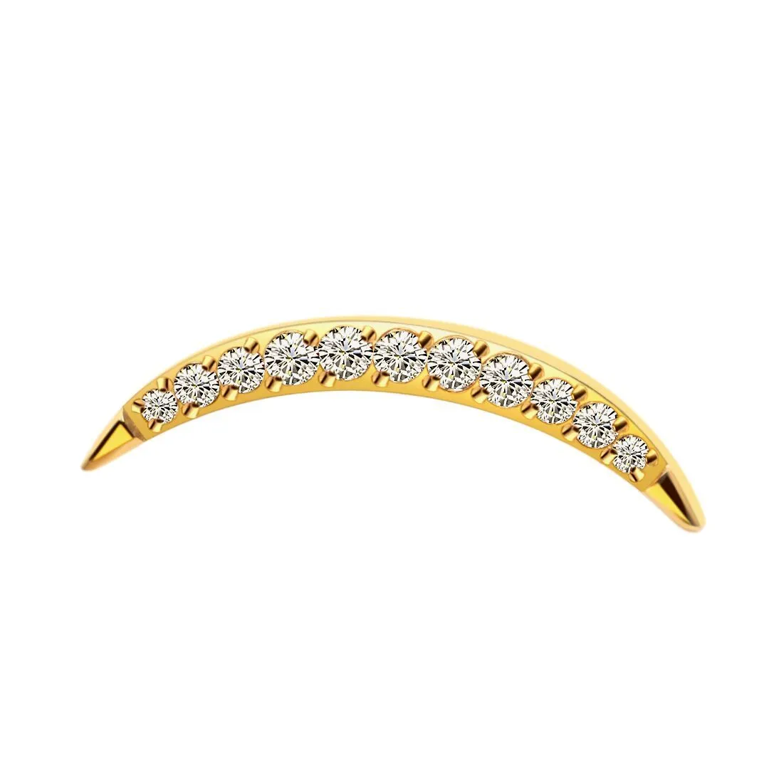 Eternal Metal G23 Titanium Piercing 11 Cz Crescent Threadless Labret Top Titanio Piercing Jewelry 1